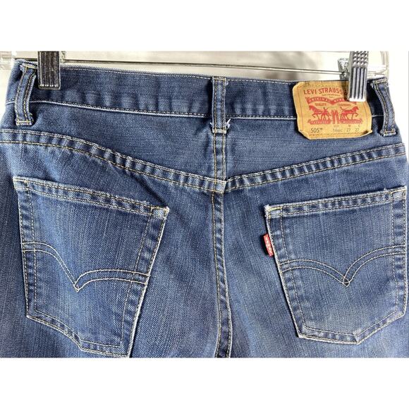 Levi's 505 Red Tab Straight Leg Denim Blue Jeans Boy's Size 14 Reg 27x27 - Picture 2 of 9
